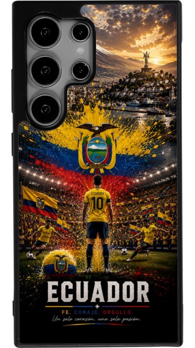 Samsung Galaxy S25 Ultra Case Hülle - Silikon schwarz Fussball Ecuador splash 2026