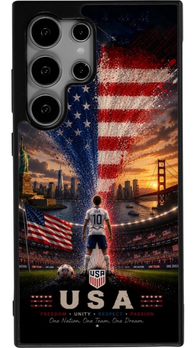 Samsung Galaxy S25 Ultra Case Hülle - Silikon schwarz Fussball Vereinigten Staaten splash 2026