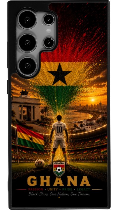 Samsung Galaxy S25 Ultra Case Hülle - Silikon schwarz Fussball Ghana splash 2026