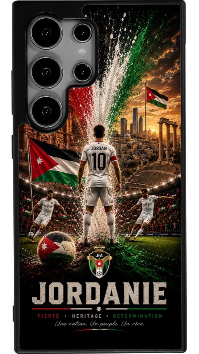 Samsung Galaxy S25 Ultra Case Hülle - Silikon schwarz Fussball Jordanien splash 2026