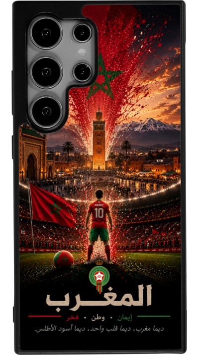 Samsung Galaxy S25 Ultra Case Hülle - Silikon schwarz Fussball Marokko splash 2026