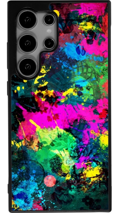 Samsung Galaxy S25 Ultra Case Hülle - Silikon schwarz Splash paint