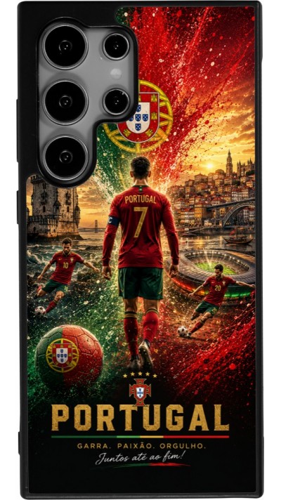 Samsung Galaxy S25 Ultra Case Hülle - Silikon schwarz Fussball Portugal splash 2026
