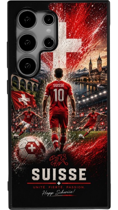 Samsung Galaxy S25 Ultra Case Hülle - Silikon schwarz Fussball Suisse splash 2026