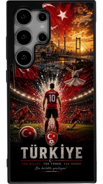 Samsung Galaxy S25 Ultra Case Hülle - Silikon schwarz Fussball Türkei splash 2026