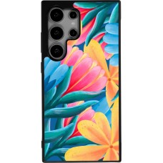 Samsung Galaxy S25 Ultra Case Hülle - Silikon schwarz Spring 23 colorful flowers