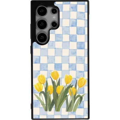 Samsung Galaxy S25 Ultra Case Hülle - Silikon schwarz Blue vichy tulips Spring 2026