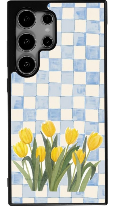 Samsung Galaxy S25 Ultra Case Hülle - Silikon schwarz Blue vichy tulips 2026