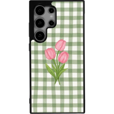 Samsung Galaxy S25 Ultra Case Hülle - Silikon schwarz Green vichy tulips Spring 2026