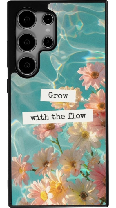 Samsung Galaxy S25 Ultra Case Hülle - Silikon schwarz Summer 2025 Grow with the flow