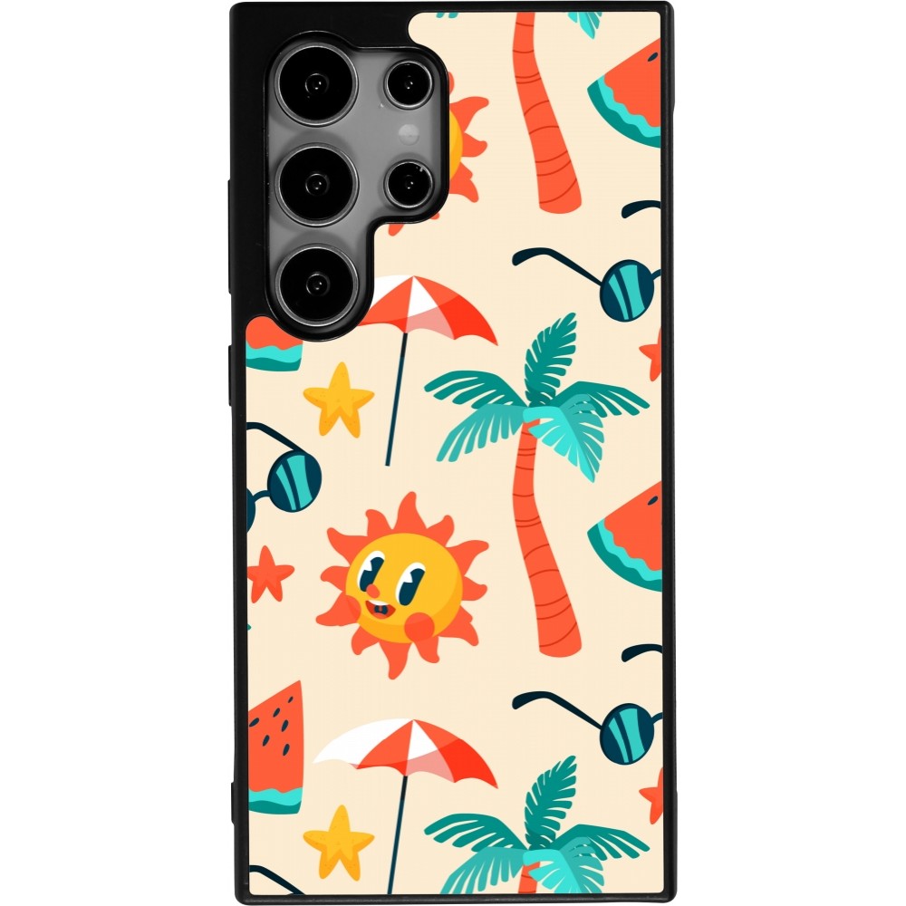Samsung Galaxy S25 Ultra Case Hülle - Silikon schwarz Summer 2025 Pattern soleil