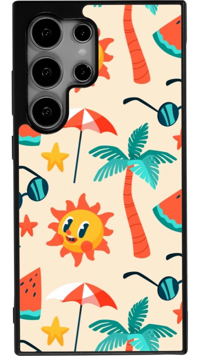 Samsung Galaxy S25 Ultra Case Hülle - Silikon schwarz Summer 2025 Pattern soleil