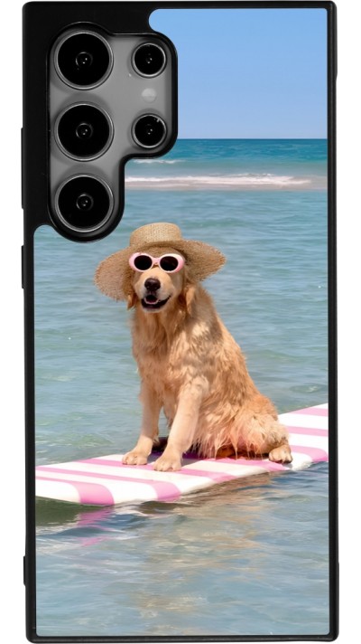 Samsung Galaxy S25 Ultra Case Hülle - Silikon schwarz Summer Dog on Paddle