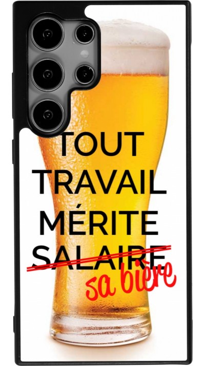 Samsung Galaxy S25 Ultra Case Hülle - Silikon schwarz Tout travail mérite sa bière