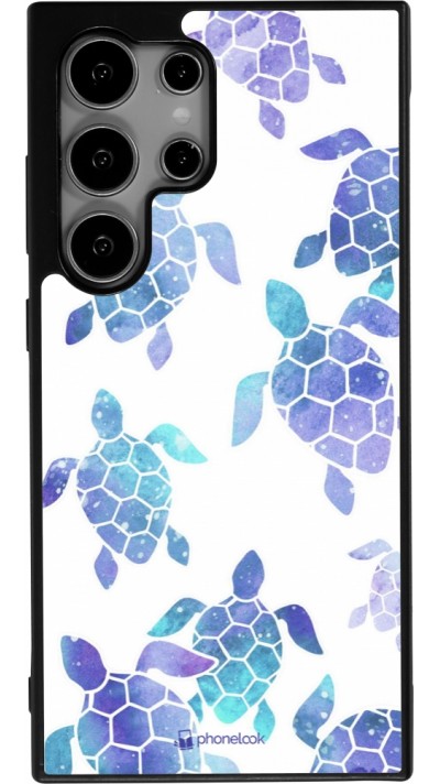 Samsung Galaxy S25 Ultra Case Hülle - Silikon schwarz Turtles pattern watercolor