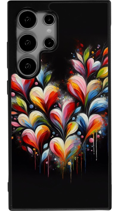 Samsung Galaxy S25 Ultra Case Hülle - Silikon schwarz Valentin 2024 Schwarzes Herz Abstrakt