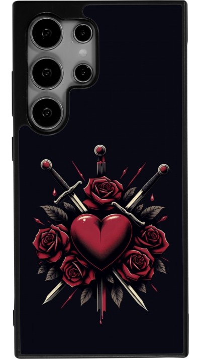 Samsung Galaxy S25 Ultra Case Hülle - Silikon schwarz Valentine 2024 gothic love