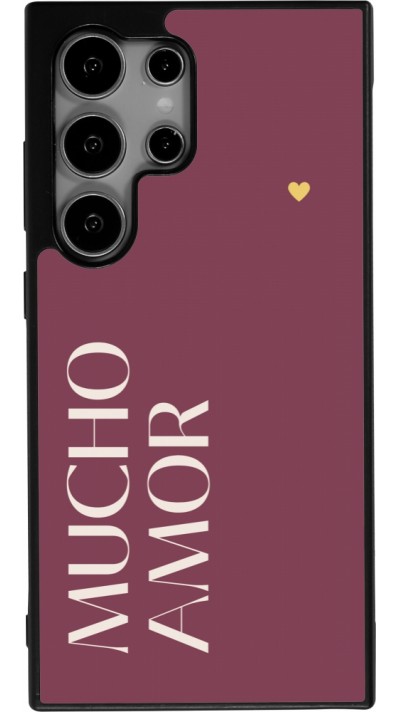 Samsung Galaxy S25 Ultra Case Hülle - Silikon schwarz Valentine 2024 mucho amor rosado