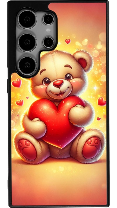 Samsung Galaxy S25 Ultra Case Hülle - Silikon schwarz Valentin 2024 Teddy Liebe