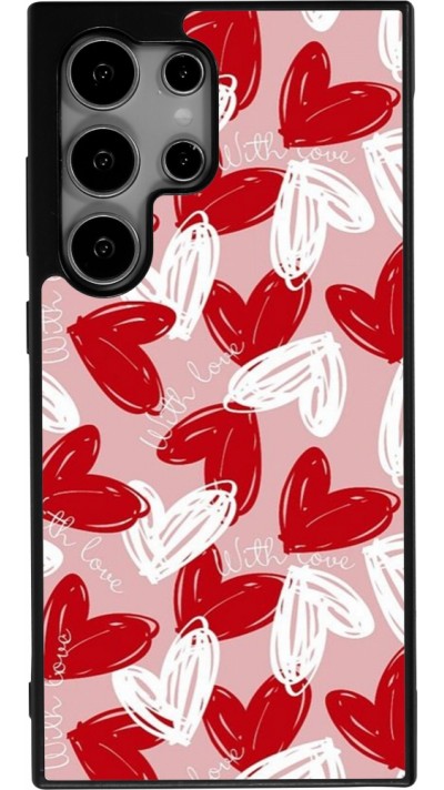 Samsung Galaxy S25 Ultra Case Hülle - Silikon schwarz Valentine 2024 with love heart
