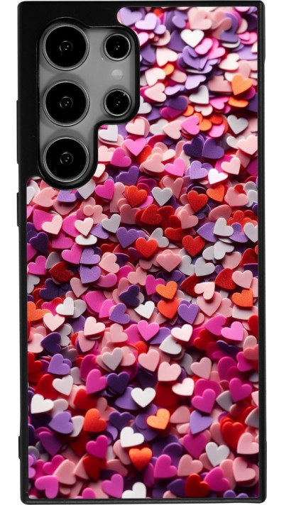 Samsung Galaxy S25 Ultra Case Hülle - Silikon schwarz Valentin 2025 Konfetti