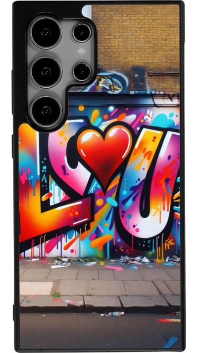 Samsung Galaxy S25 Ultra Case Hülle - Silikon schwarz Valentin 2025 Liebe U Tag