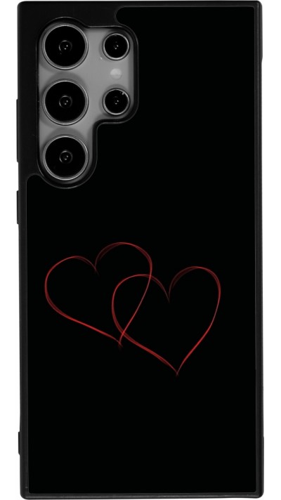 Samsung Galaxy S25 Ultra Case Hülle - Silikon schwarz Valentine 2023 attached heart