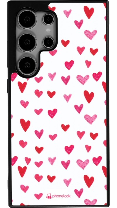 Samsung Galaxy S25 Ultra Case Hülle - Silikon schwarz Valentine 2022 Many pink hearts