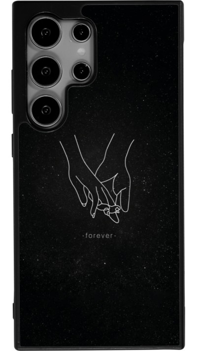 Samsung Galaxy S25 Ultra Case Hülle - Silikon schwarz Valentine 2023 hands forever
