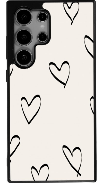 Samsung Galaxy S25 Ultra Case Hülle - Silikon schwarz Valentine 2023 minimalist hearts