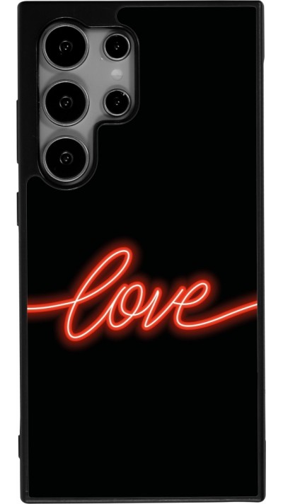 Samsung Galaxy S25 Ultra Case Hülle - Silikon schwarz Valentine 2023 neon love