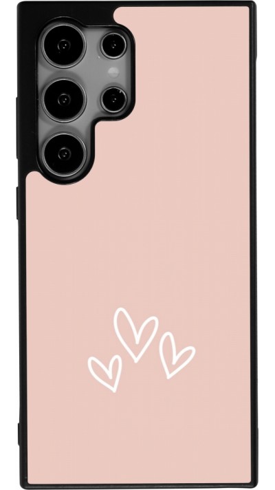 Samsung Galaxy S25 Ultra Case Hülle - Silikon schwarz Valentine 2023 three minimalist hearts