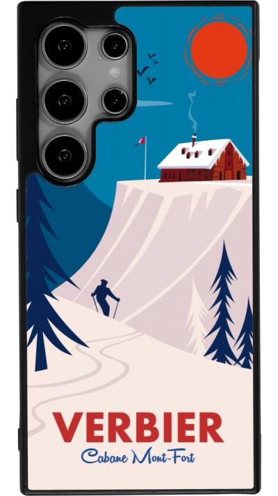 Samsung Galaxy S25 Ultra Case Hülle - Silikon schwarz Verbier Cabane Mont-Fort