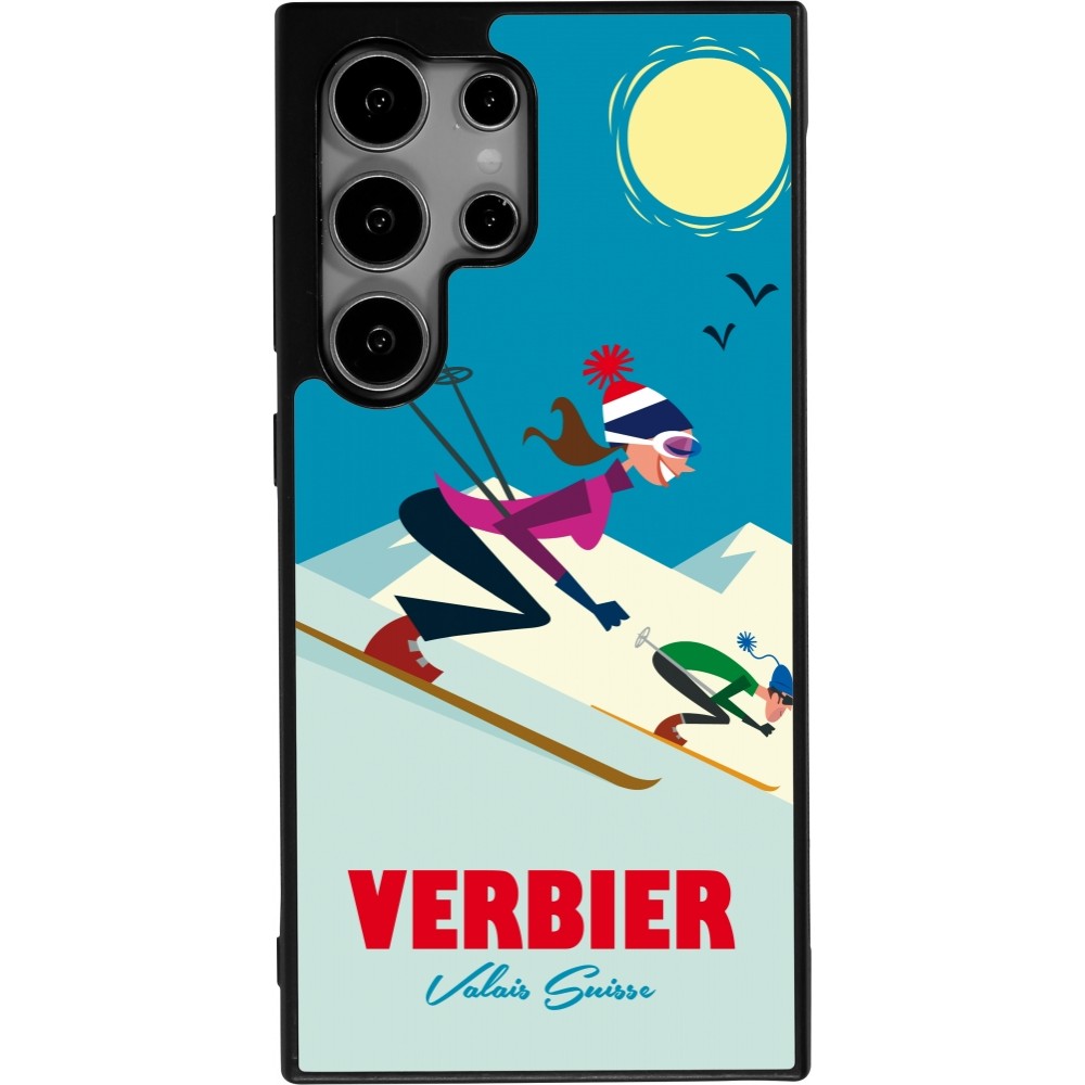 Samsung Galaxy S25 Ultra Case Hülle - Silikon schwarz Verbier Ski Downhill
