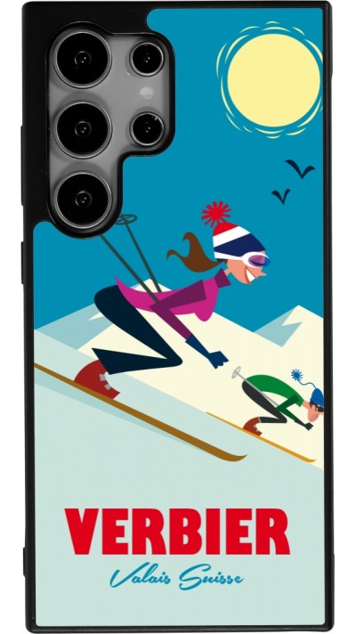 Samsung Galaxy S25 Ultra Case Hülle - Silikon schwarz Verbier Ski Downhill