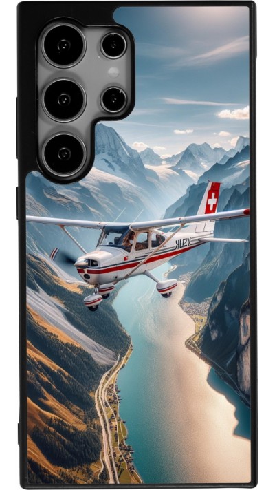 Coque Samsung Galaxy S25 Ultra - Silicone rigide noir Vol Alpin Suisse