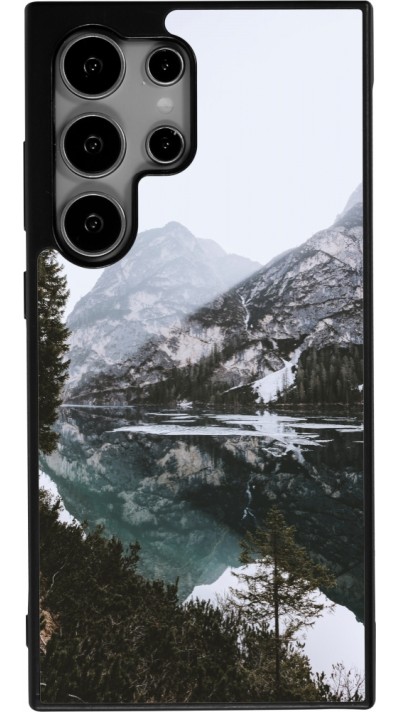 Samsung Galaxy S25 Ultra Case Hülle - Silikon schwarz Winter 22 snowy mountain and lake