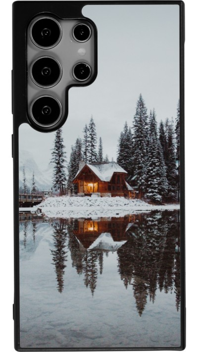 Samsung Galaxy S25 Ultra Case Hülle - Silikon schwarz Winter 25 Winter house forest afternoon