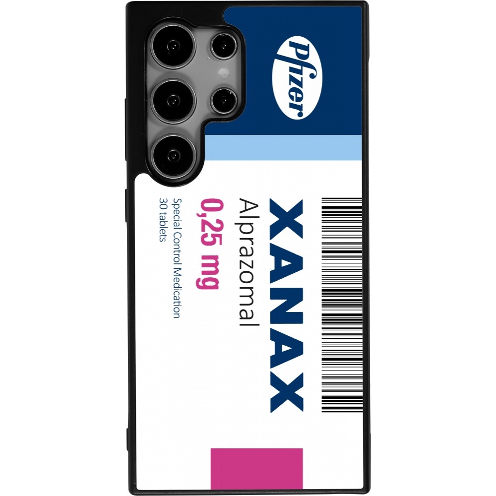 Samsung Galaxy S25 Ultra Case Hülle - Silikon schwarz Xanax Alprazolam 2025