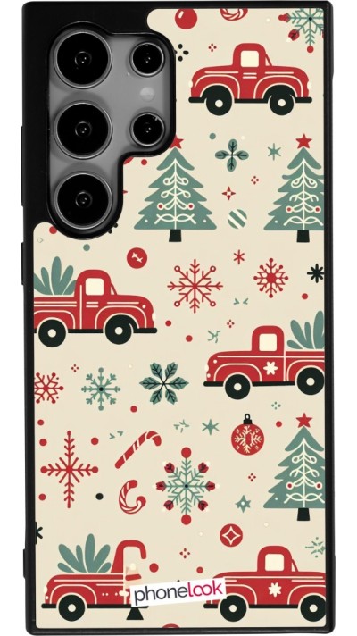 Samsung Galaxy S25 Ultra Case Hülle - Silikon schwarz Weihnachten 2024 Lkw Tanne