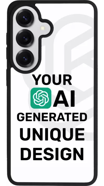 Coque Samsung Galaxy S26 - Silicone rigide noir Unique au monde générée par intelligence artificielle (AI) avec vos idées