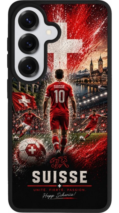 Samsung Galaxy S26 Case Hülle - Silikon schwarz Fussball Suisse splash 2026