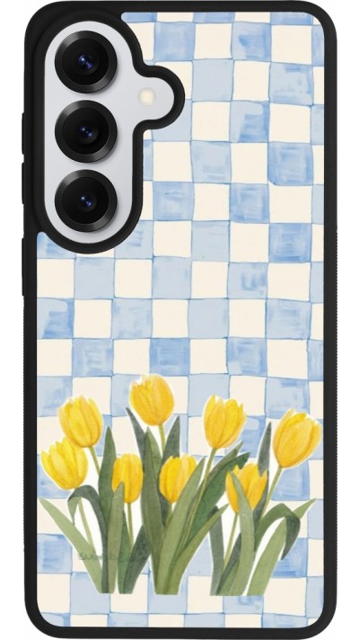 Coque Samsung Galaxy S26 - Silicone rigide noir Blue vichy tulips 2026