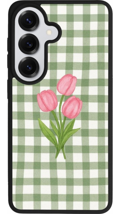 Coque Samsung Galaxy S26 - Silicone rigide noir Green vichy tulips 2026