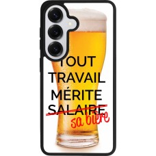 Coque Samsung Galaxy S26 - Silicone rigide noir Tout travail mérite sa bière