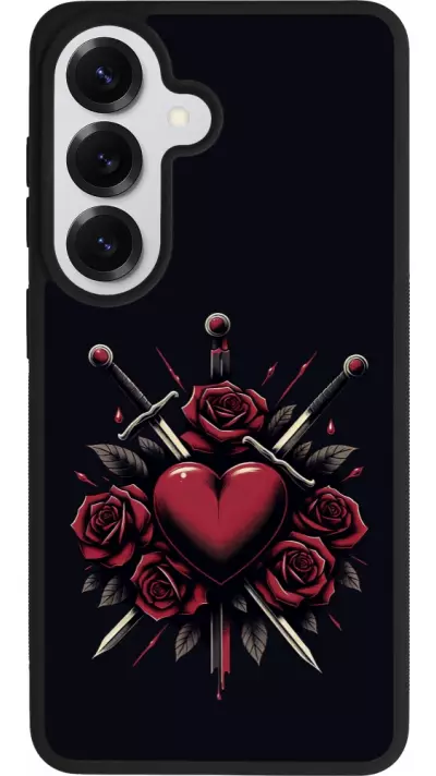 Coque Samsung Galaxy S26 - Silicone rigide noir Valentine 2024 gothic love