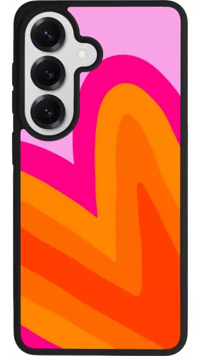 Coque Samsung Galaxy S26 - Silicone rigide noir Valentine 2024 heart gradient