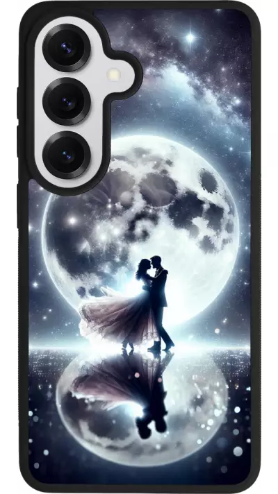 Coque Samsung Galaxy S26 - Silicone rigide noir Valentine 2024 Love under the moon