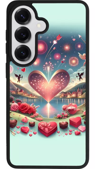 Coque Samsung Galaxy S26 - Silicone rigide noir Valentine 2025 Chic