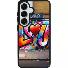 Coque Samsung Galaxy S26 - Silicone rigide noir Valentine 2025 Love U Tag